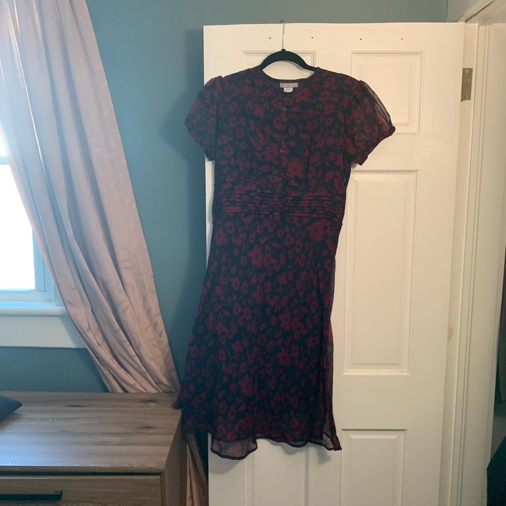 Delias short navy and red dress.